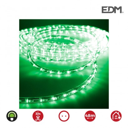 Tub flexiled led 2 vies multifunció 36 leds/metre verd  ip44interior/exterior edm.  euro/mts