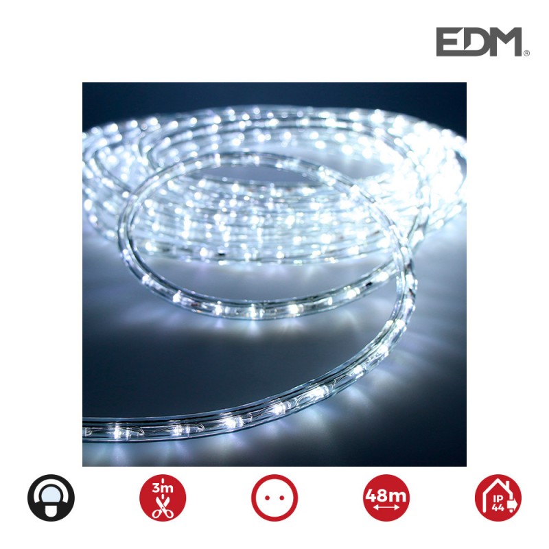 Tub flexiled led 2 vies multifunció 36 leds/metre blanc fred  ip44  interior/exterior edm.  euro/mts