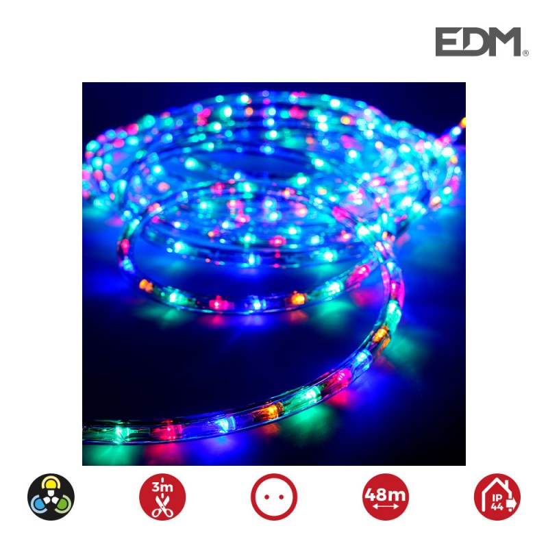 Tub flexiled led 2 vies multifunció 36 leds/metre multicolor  ip44  interior/exterior edm.  euro/mts