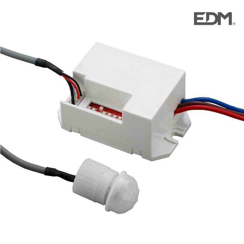 Detector  empotrable de movimiento con ajuste de tiempo y luz edm