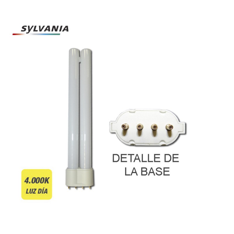 Bombilla bajo consumo pl-s 9w 840k luz dia casquillo 2g7 4 pin "sylvania"