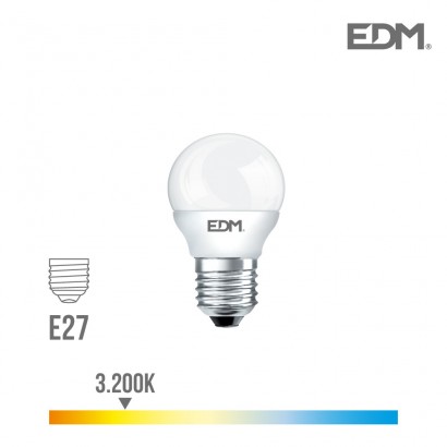 Bombeta esfèrica led e27 5w 400 lm 3200k llum càlida edm