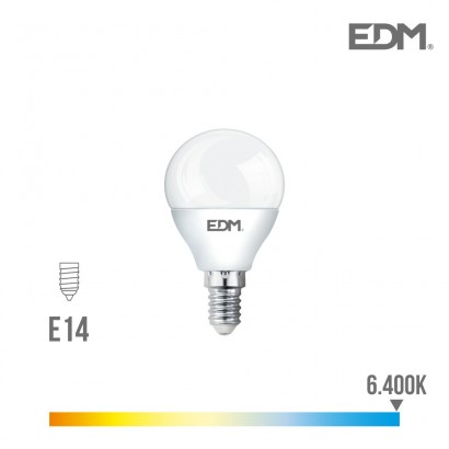 Bombeta esfèrica led e14 5w 400 lm 6400k llum freda edm