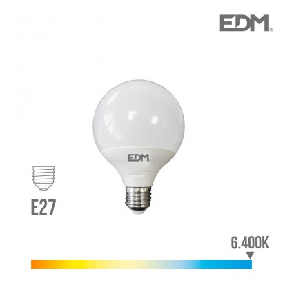 Bombeta globus led ø 95 mm e27 10w  810 lm 6400k llum freda edm 