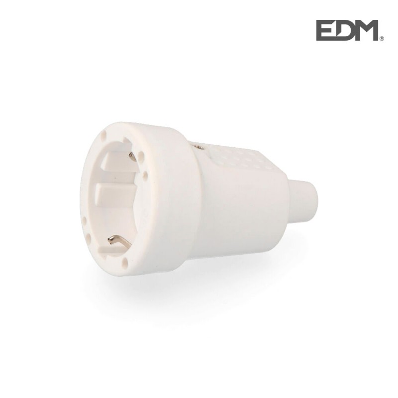 Base aèrea pvc 10/16 a 250v t/tl ip44 4.8mm blanca envasada. edm 