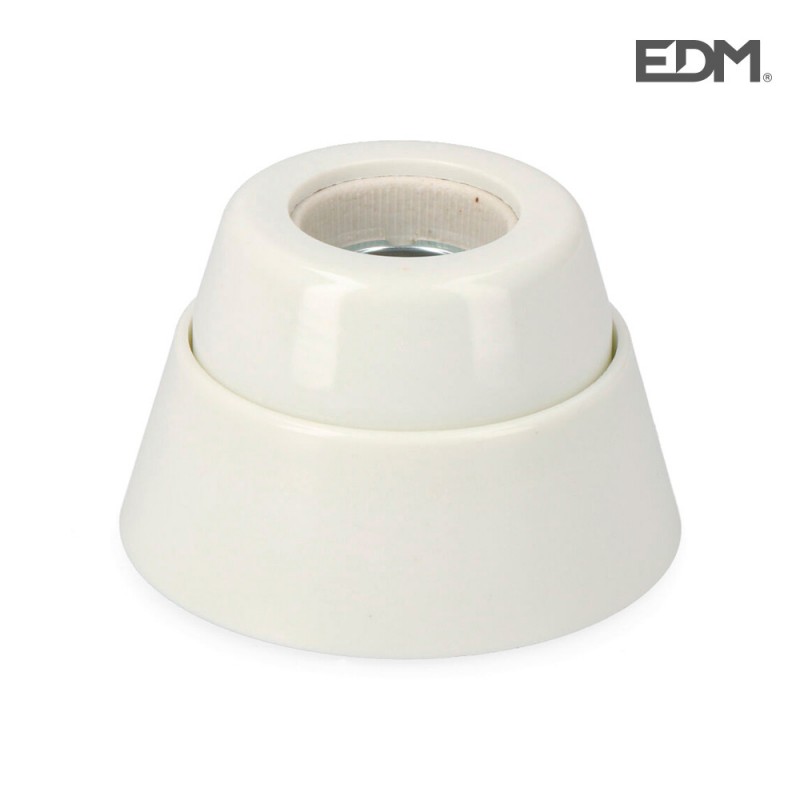 Portalàmpades e27 sòcol recte porcellana retractil·lat edm 
