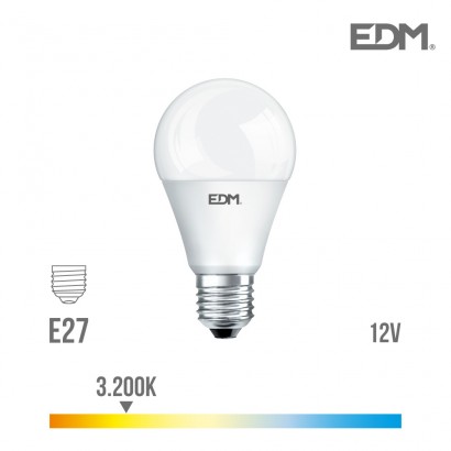 Bombilla standard led 12v ac/dc e27 10w 810 lm 3200k luz calida edm