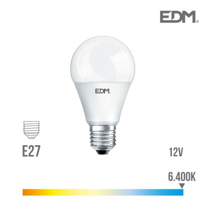 Bombeta stàndard led 12v ac/dc e27 10w 810 lm 6400k llum freda edm 