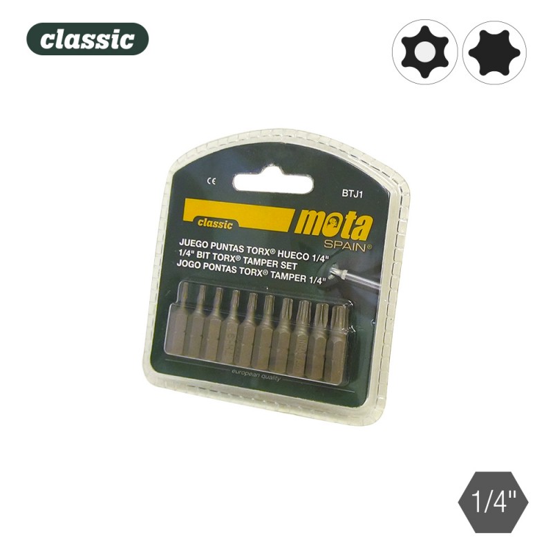 Juego puntas torx tamper x 25mm 10 piezas btj1