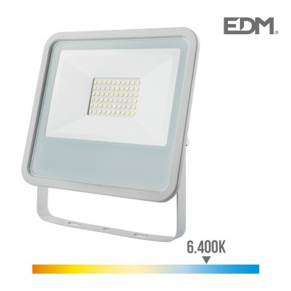 Foco proyector led  extraplano smd ip65 220-240v 50w 6.400k luz fria 3500 lumens edm