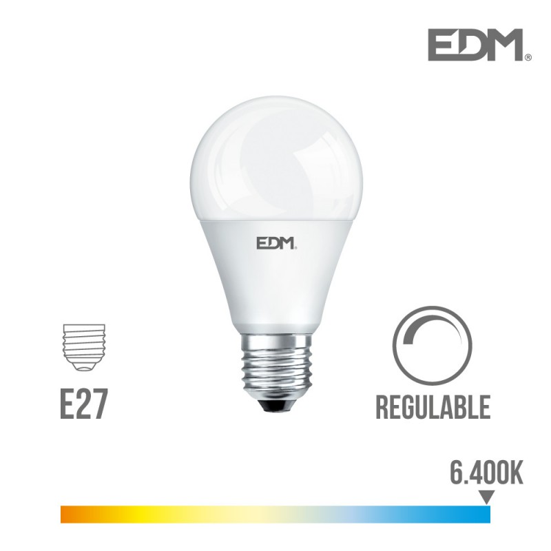 Bombeta stàndard led regulable e27 10w 810 lm 6400k llum freda edm 