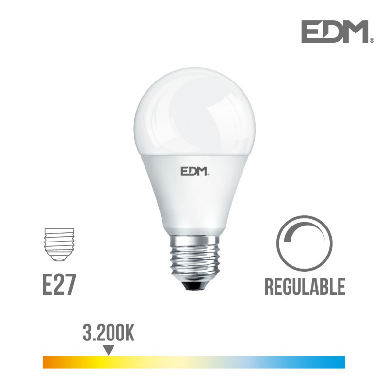 Bombeta stàndard led regulable e27 10w 810 lm 3200k llum càlida edm  