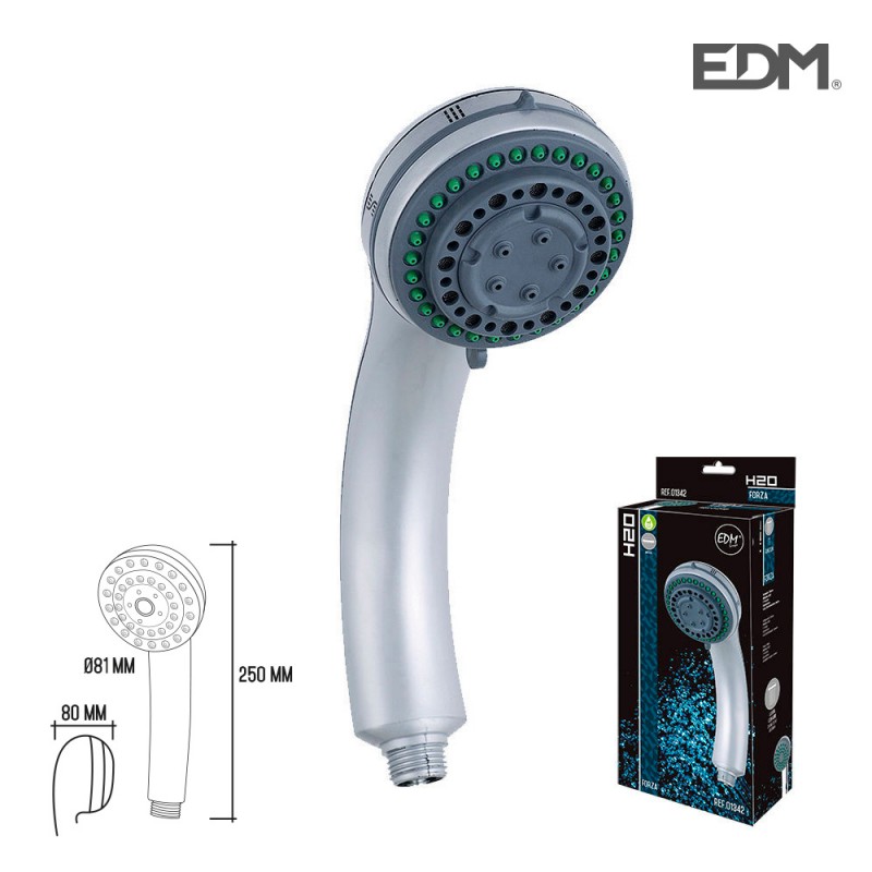 Mànec dutxa clàssic 5 funcions cromat 80x250mm edm