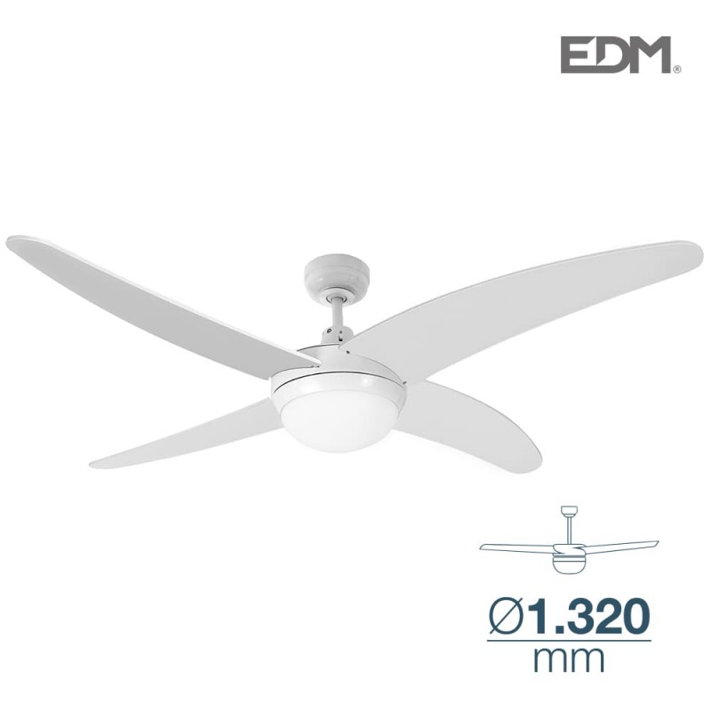 Ventilador de techo modelo caspio blanco 60w ø aspas 132 cm edm