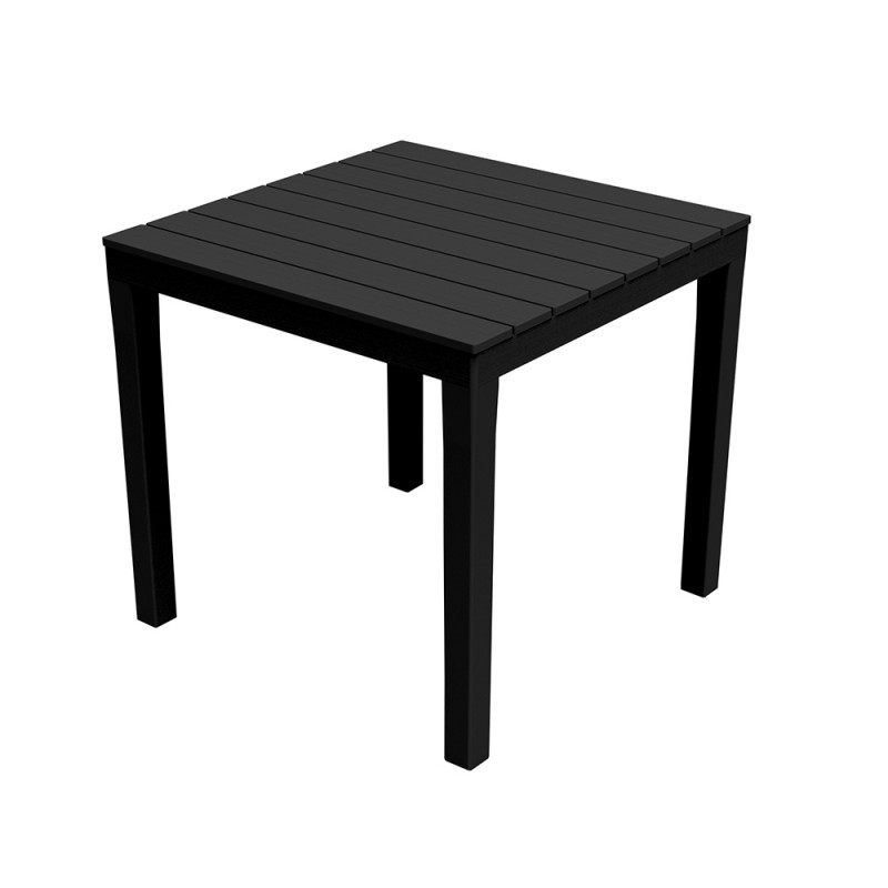 Taula quadrada color negre 78x78x72cm  ipae pro garden