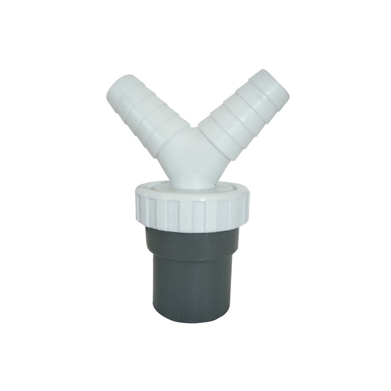 Enlace mixto - tubos lisos - doble toma - plastico pvc