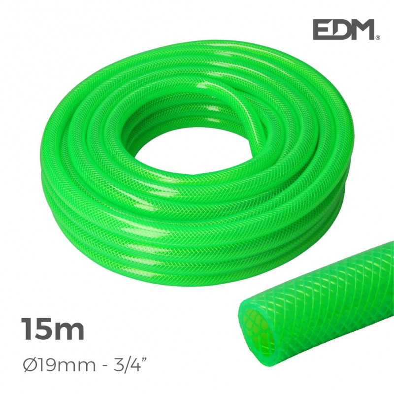 Mànega jardí pvc  ø interior 19mm - ø exterior 25mm (3/4") - rotllo 15mts 