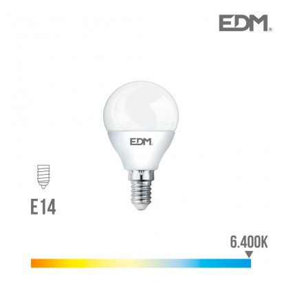 Bombeta esfèrica led e14 7w 600 lm 6400k llum freda edm