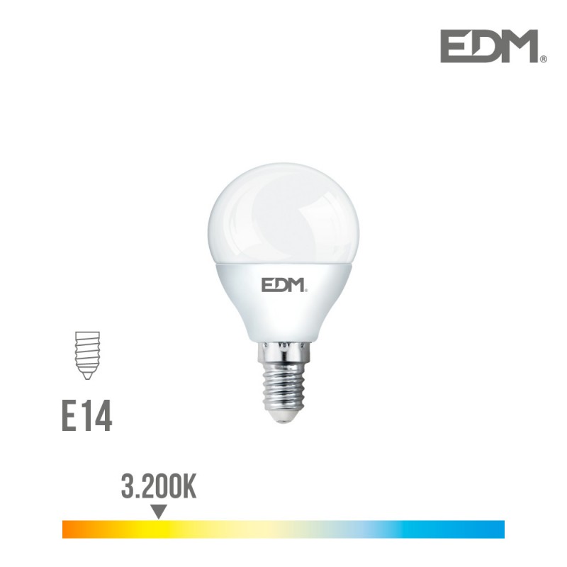 Bombeta esfèrica led e14 7w 600 lm 3200k llum càlida edm