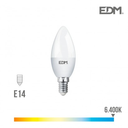 Bombeta espelma led e14 7w 600 lm 6400k llum freda edm