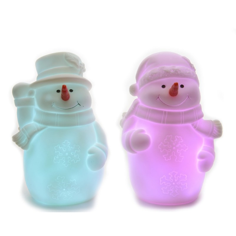 Figura muñeco nieve led tacto suave 13cm 3xag13