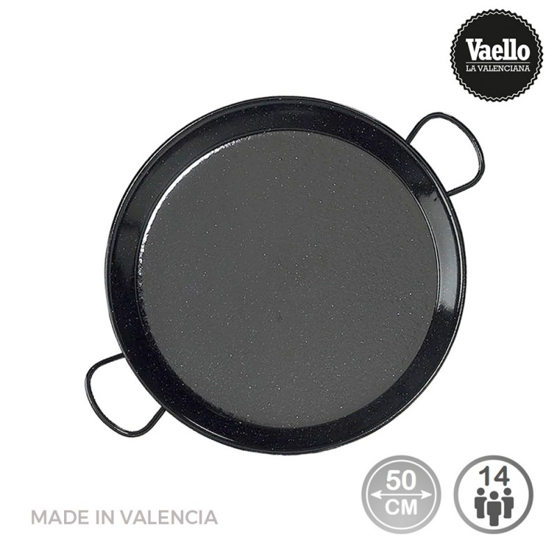 Paellera tradicional  acero esmaltado ø50cm (14 personas)