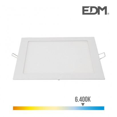 Downlight led quadrat 20w 1500 lumens 22x22cm marc blanc 6.400k  edm