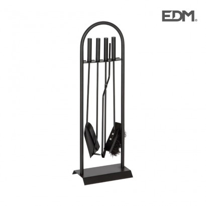 Kit de chimenea negro 4 piezas - edm