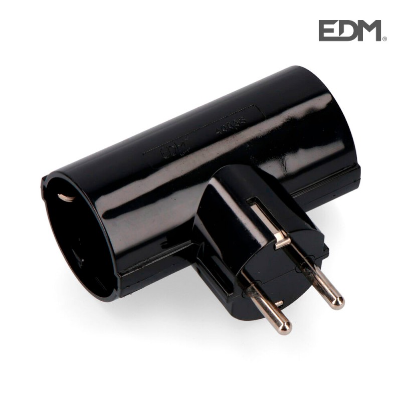 Clavilla doble negra amb baquelita t/tl 16a 250v edm 
