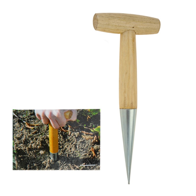 Plantador amb mànec de fusta i punta d'acer 11x28.5cm 