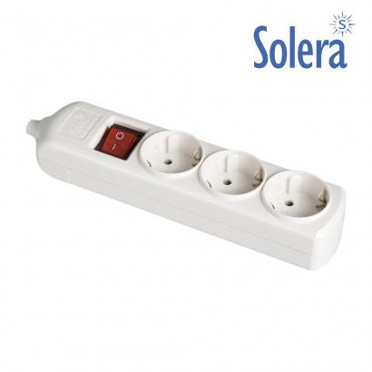 Base bipolar 3 tomes amb t/tl lateral 16a 250v color blanc interruptor lluminós  solera