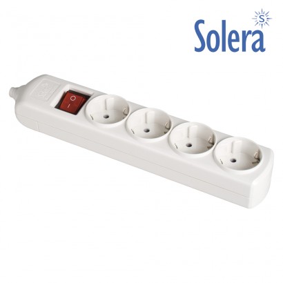 Base bipolar 4 tomes amb t/tl lateral 16a 250v color blanc interruptor lluminós  solera