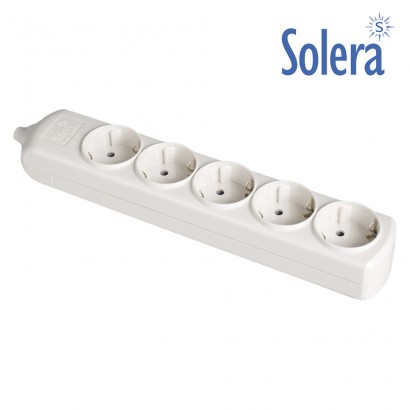 Base bipolar 5 tomes amb t/tl lateral 16a 250v color blanc  solera