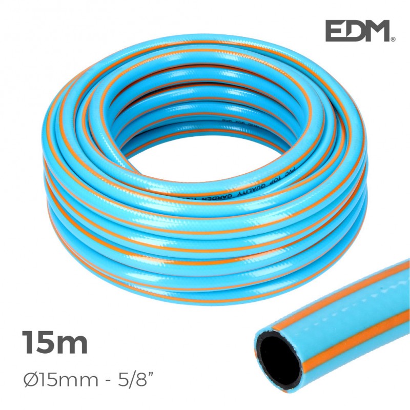 Manguera jardin profesional ø interior 15mm ø exterior 20mm (5/8") - rollo 15mts