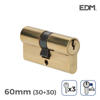 Bombí llautó 60mm (30+30mm) lleva llarga r15 amb 3 claus de serreta incloses edm