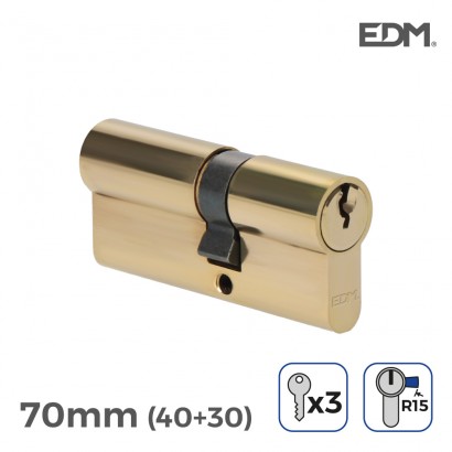Bombí llautó 70mm (40+30mm) lleva llarga r15 amb 3 claus de serreta incloses edm