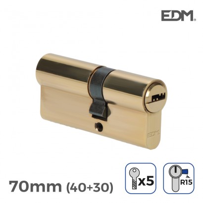 Bombí llautó 70mm (40+30mm) lleva llarga r15 amb 5 claus de seguretat incloses edm
