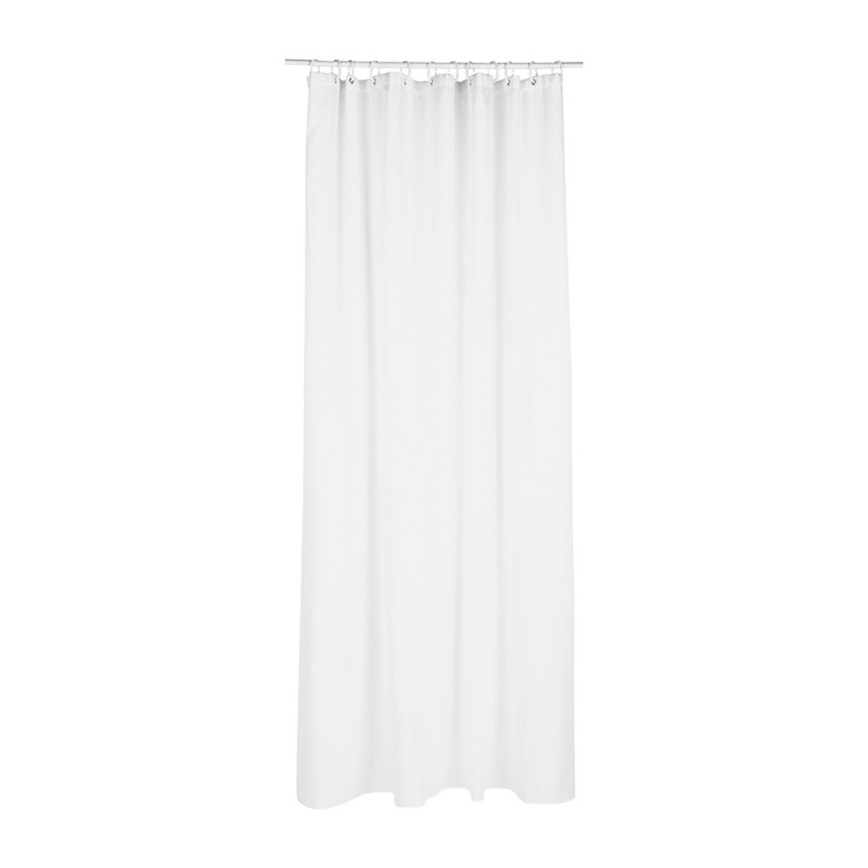 Cortina de baño - polyester - blanca  - 180x200cm
