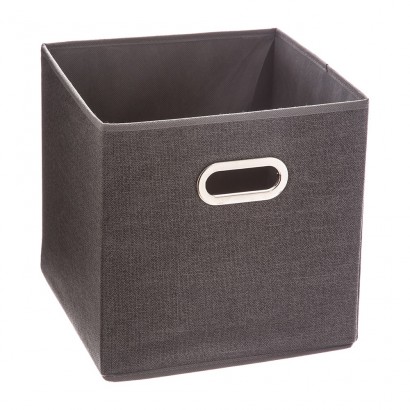 Caixa organitzadora color gris fosc per prestatgeria 31x31cm