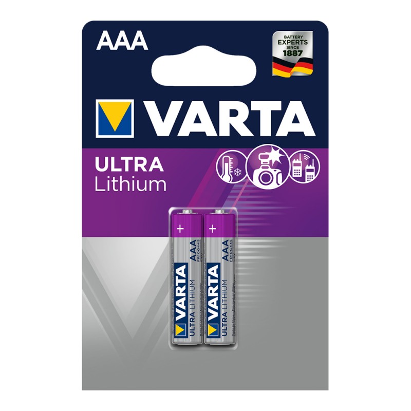 Pila varta ultra lithium lr03 aaa pack 2 uni