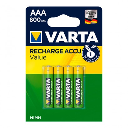 Pila varta recarregable accu aaa lr03 800mah pack 4 uni 