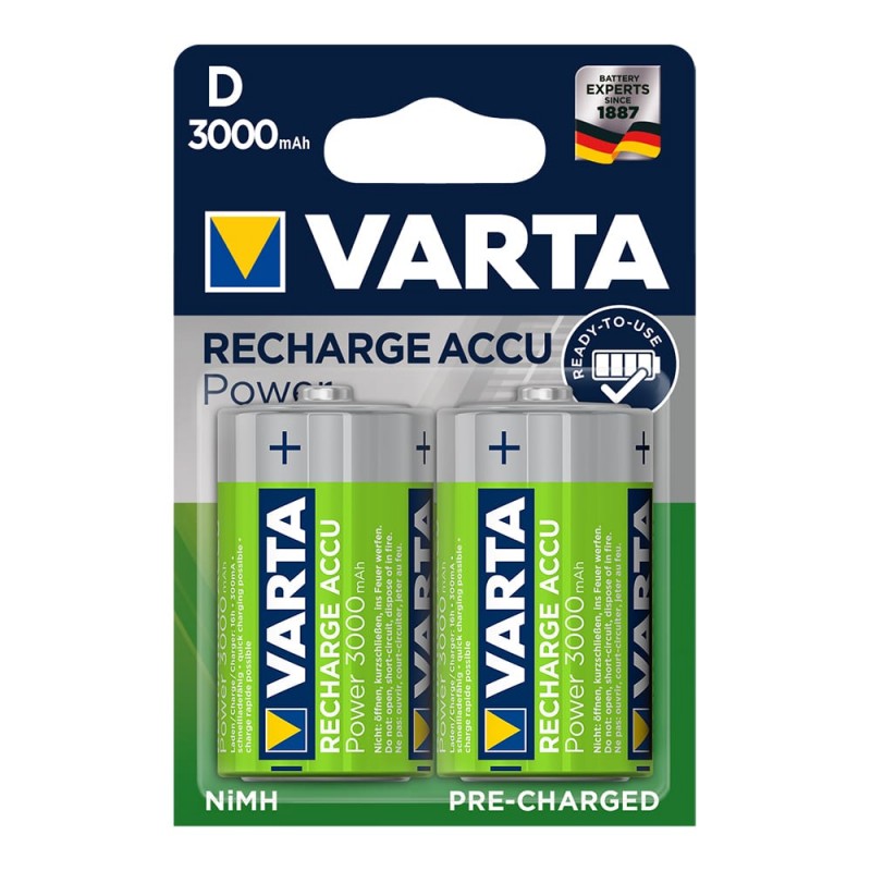 Pila varta recarregable accu power d lr20 3000mah blister 2  