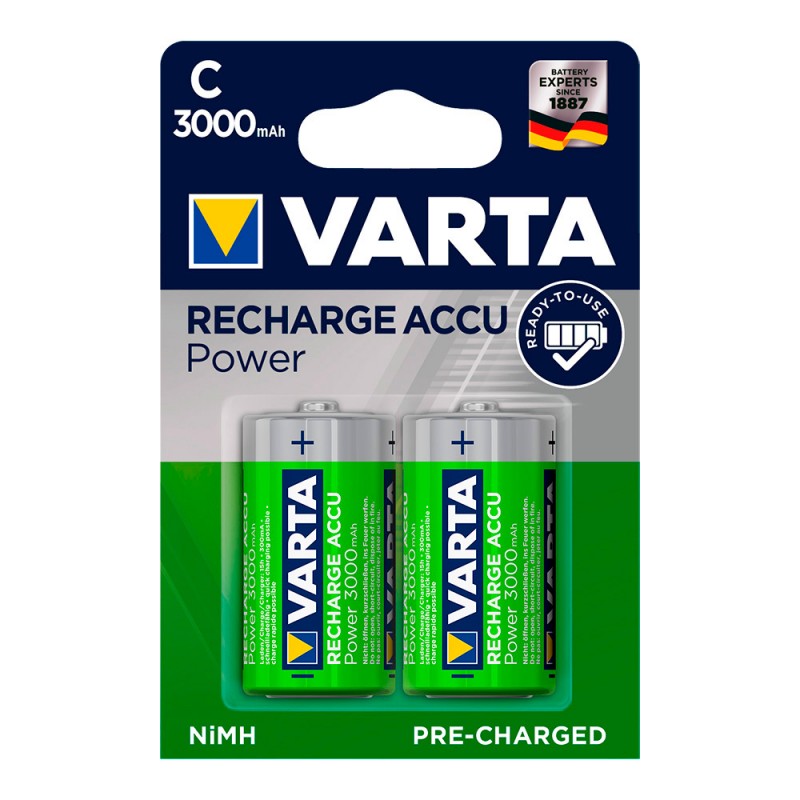 Pila varta  recargable accu power lr14 c 3000mah pack 2uni