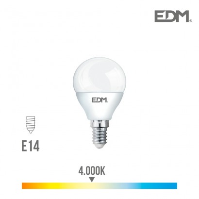 Bombeta esfèrica led e14 7w 600 lm 4000k llum dia edm