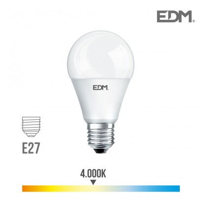 Bombilla standard led e27 12w 1055 lm 4000k luz dia edm