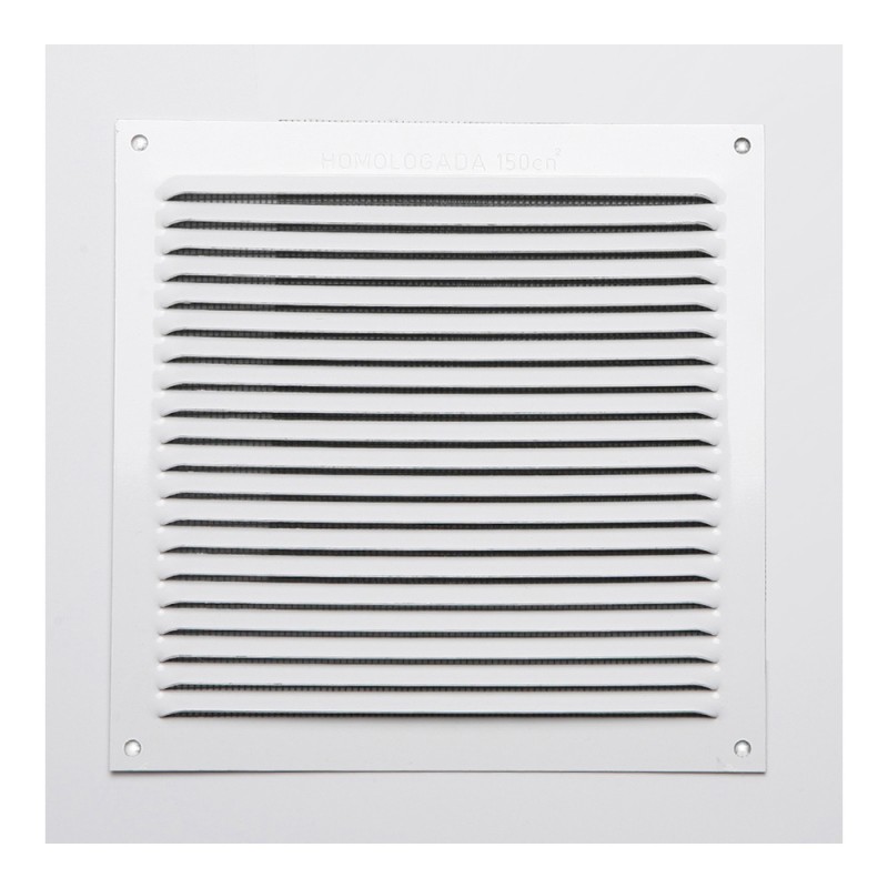 Rejilla s/borde alum 0.6 blanco lacado 170x170mm