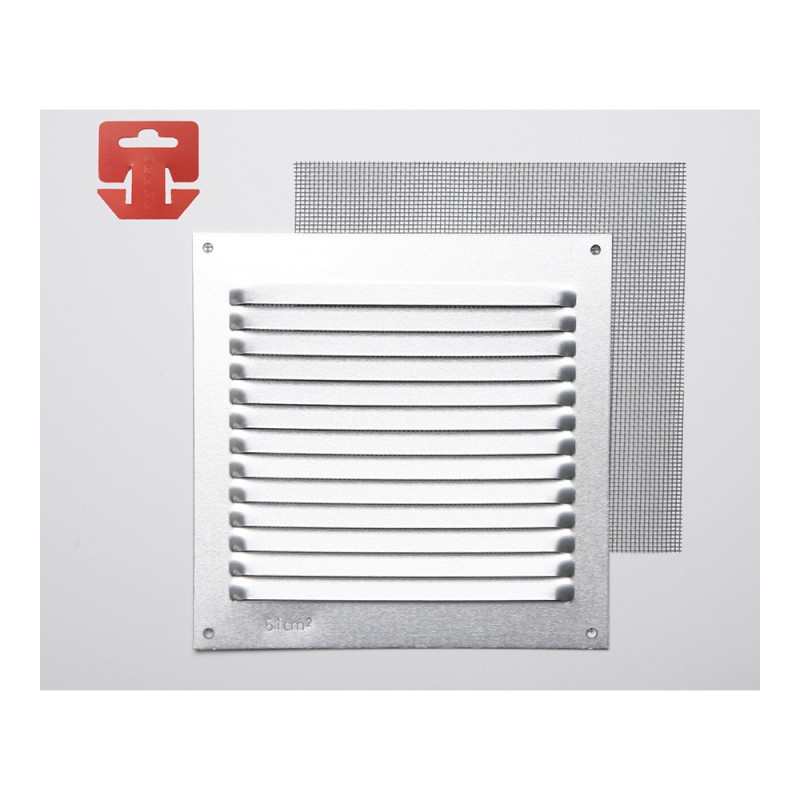 Reixeta amb mosquitera alumini 0.6 color natural 150x150mm