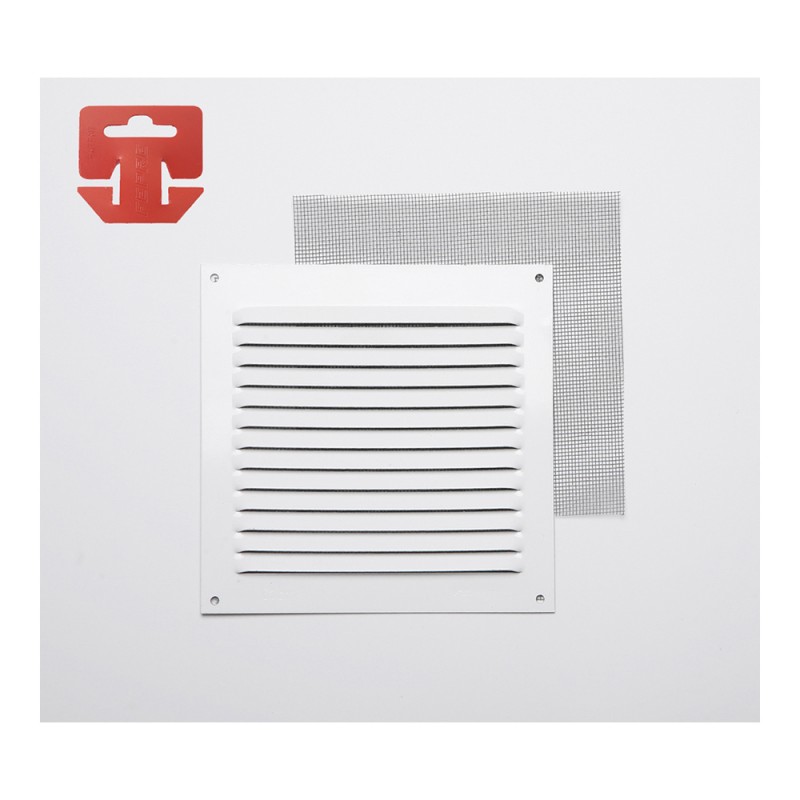 Reixeta amb mosquitera alumini 0.6 color blanc lacat 150x150mm