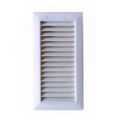 Reixeta de ventilació per encastrar amb solapa abs 13.3x26 marc blanc (g)