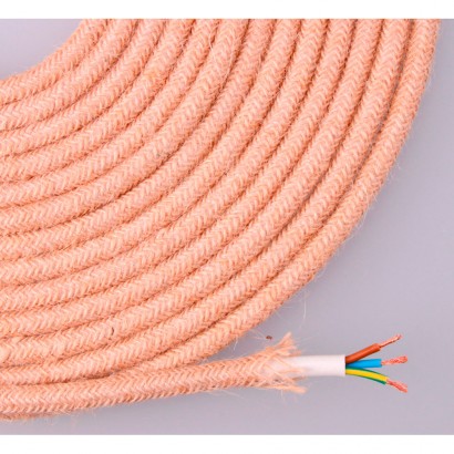 Cable de corda de jute teixida i enfundada 3x0,75mm 25mts  euro/mts